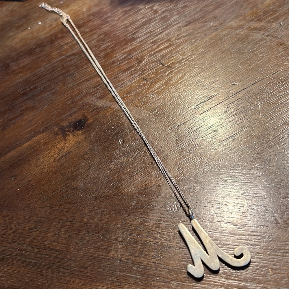 diamond M necklace - Picture 3 of 3